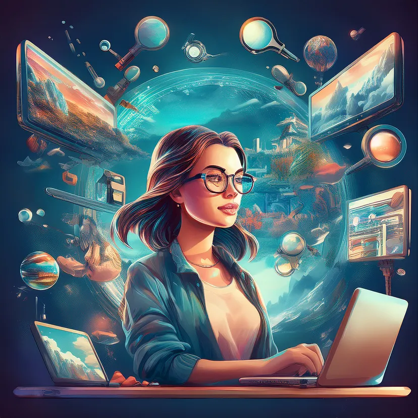 mulher ao computador a analisar